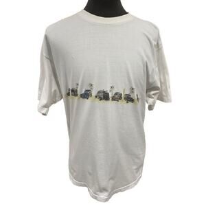 XL Newport Blue Woody with Surfboards Palm Vintage Style T-Shirt Shirt